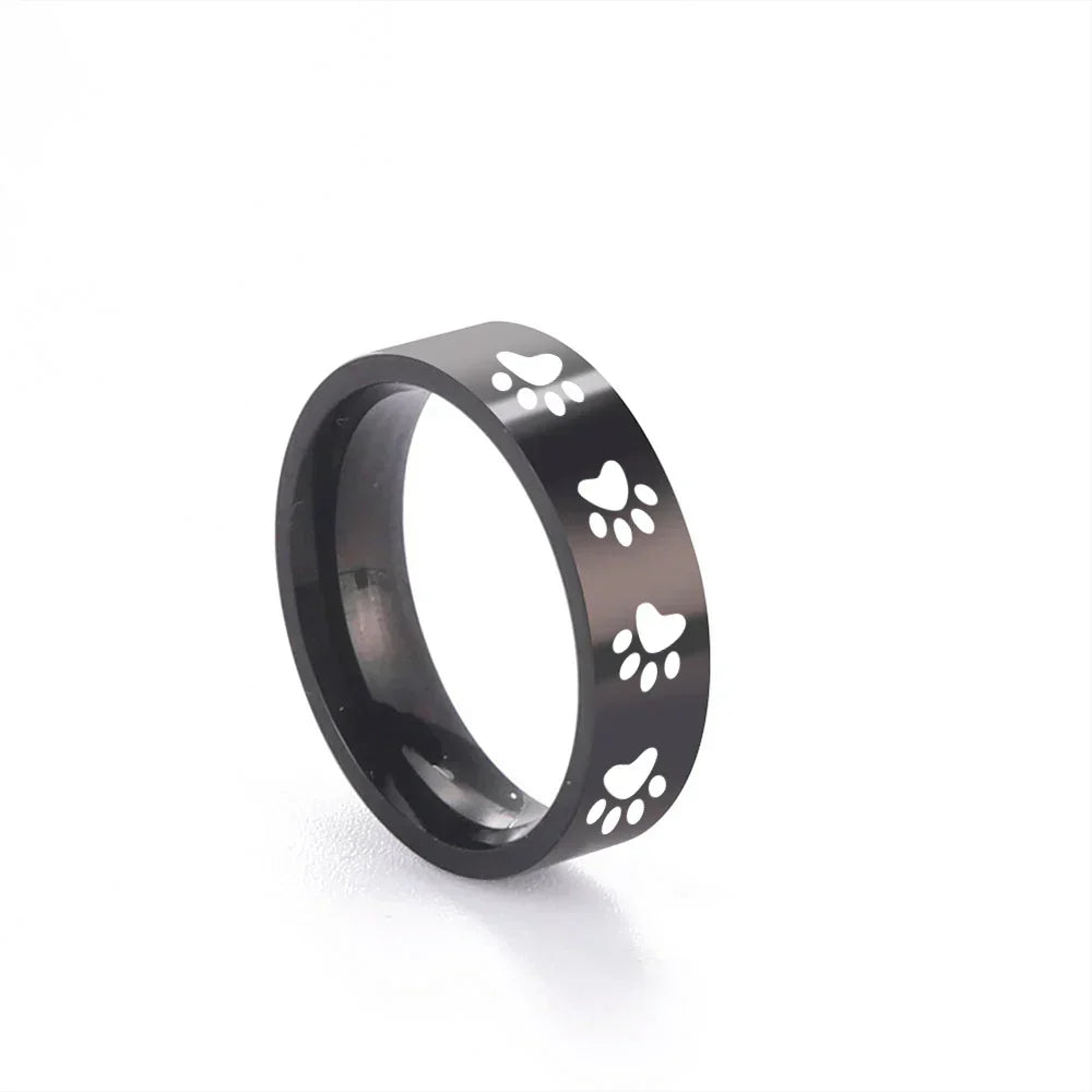Handmade Paw Print Ring in Stainless Steel