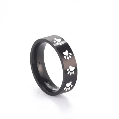 Handmade Paw Print Ring in Stainless Steel