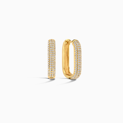 Icon Pavé Circle Earrings | Gold