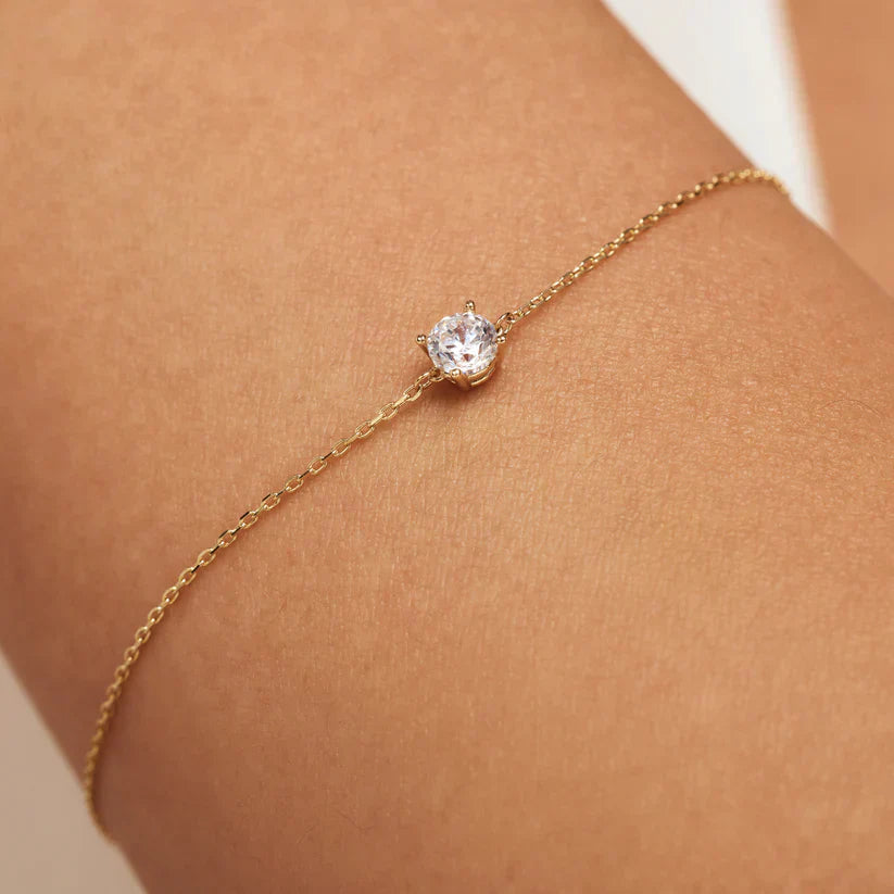 Crystal Cluster Huggie Earrings | White Gold