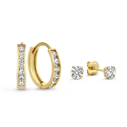 Dara Brillane Stone Earring Set | White Gold
