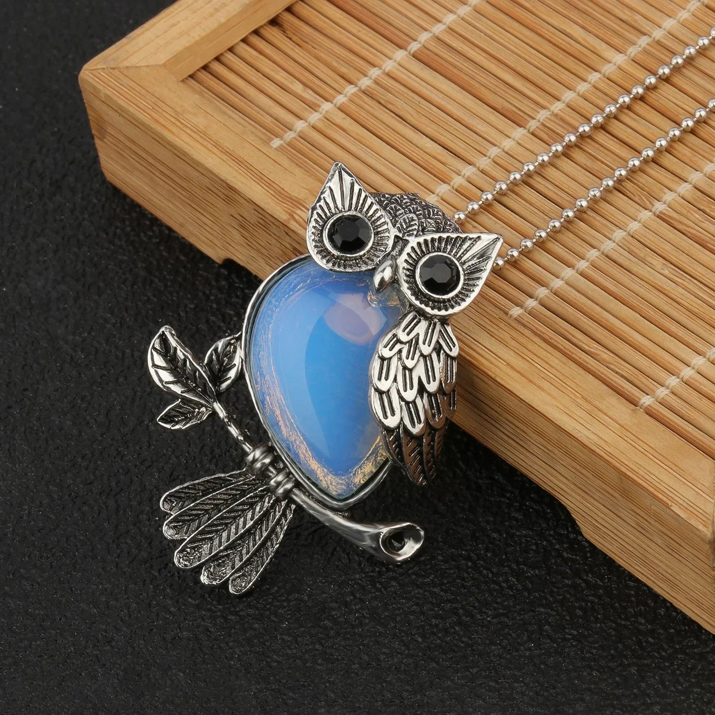 Owl Wisdom Crystal Pendant Necklace