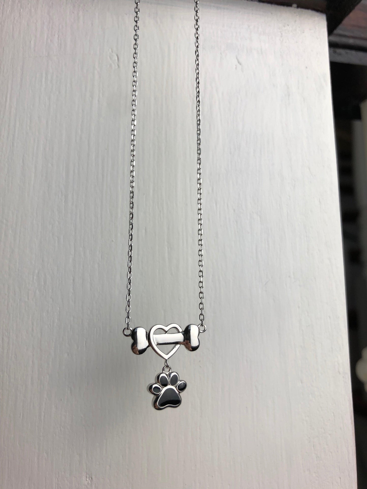Delicate Stainless Steel Dog Paw Necklace