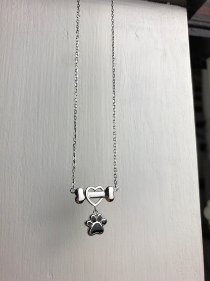Delicate Stainless Steel Dog Paw Necklace