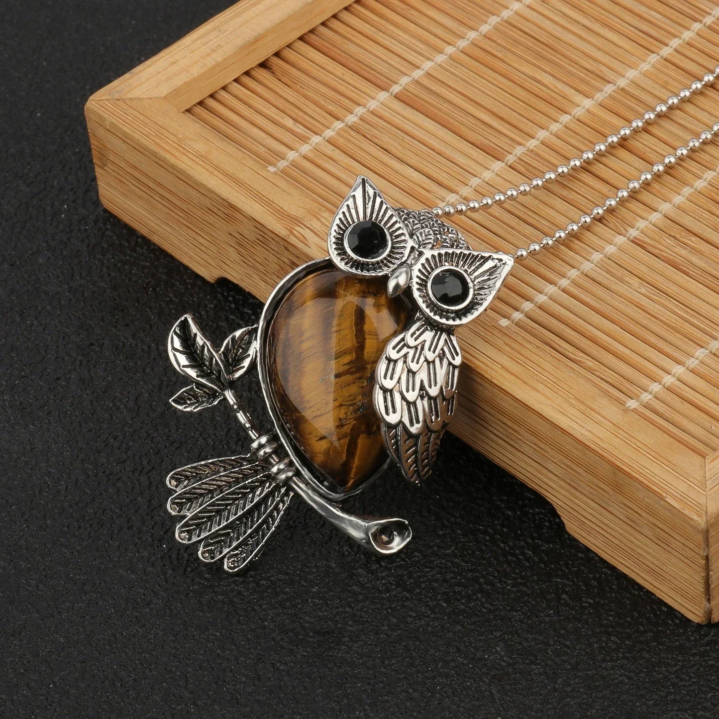 Owl Wisdom Crystal Pendant Necklace