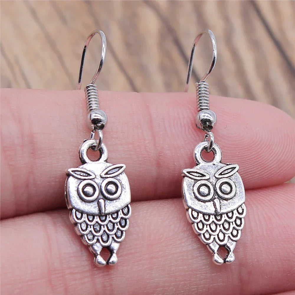Vintage Boho Owl Tomettes Earrings