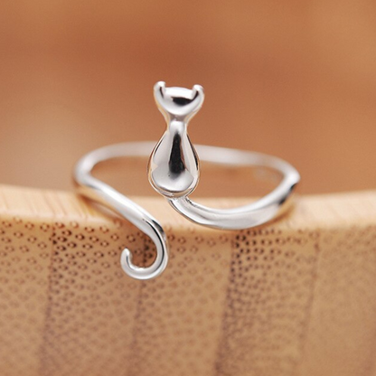 925 silver cat-shaped ring - Adjustable size