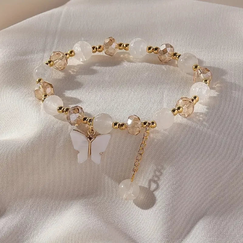 Beautiful Butterfly Pearl Stretch Bracelet