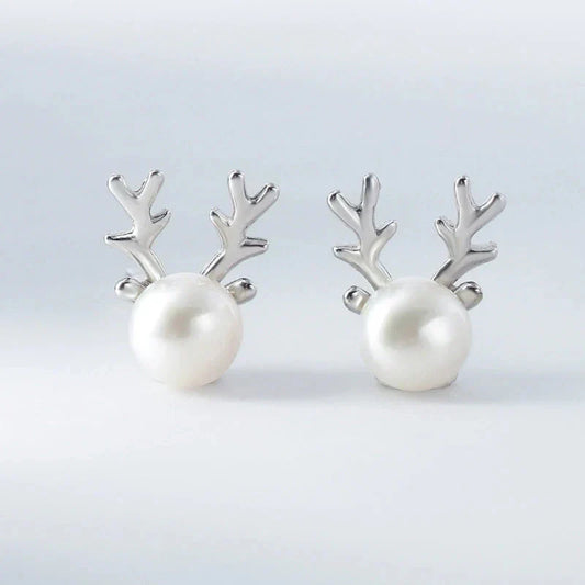 Fine Pearl Reindeer Earrings