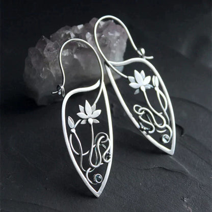 Sterling silver lotus flower earrings