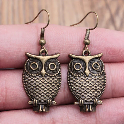 Vintage Boho Owl Tomettes Earrings