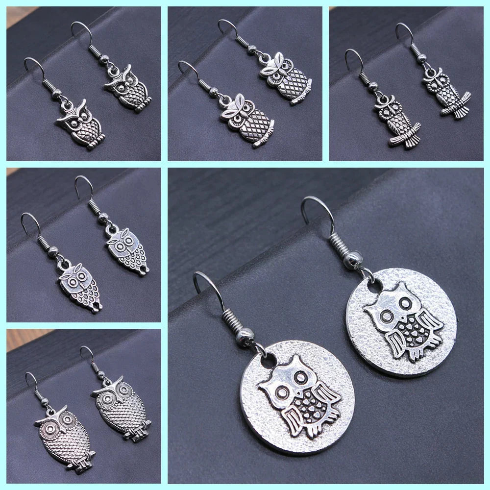 Vintage Boho Owl Tomettes Earrings