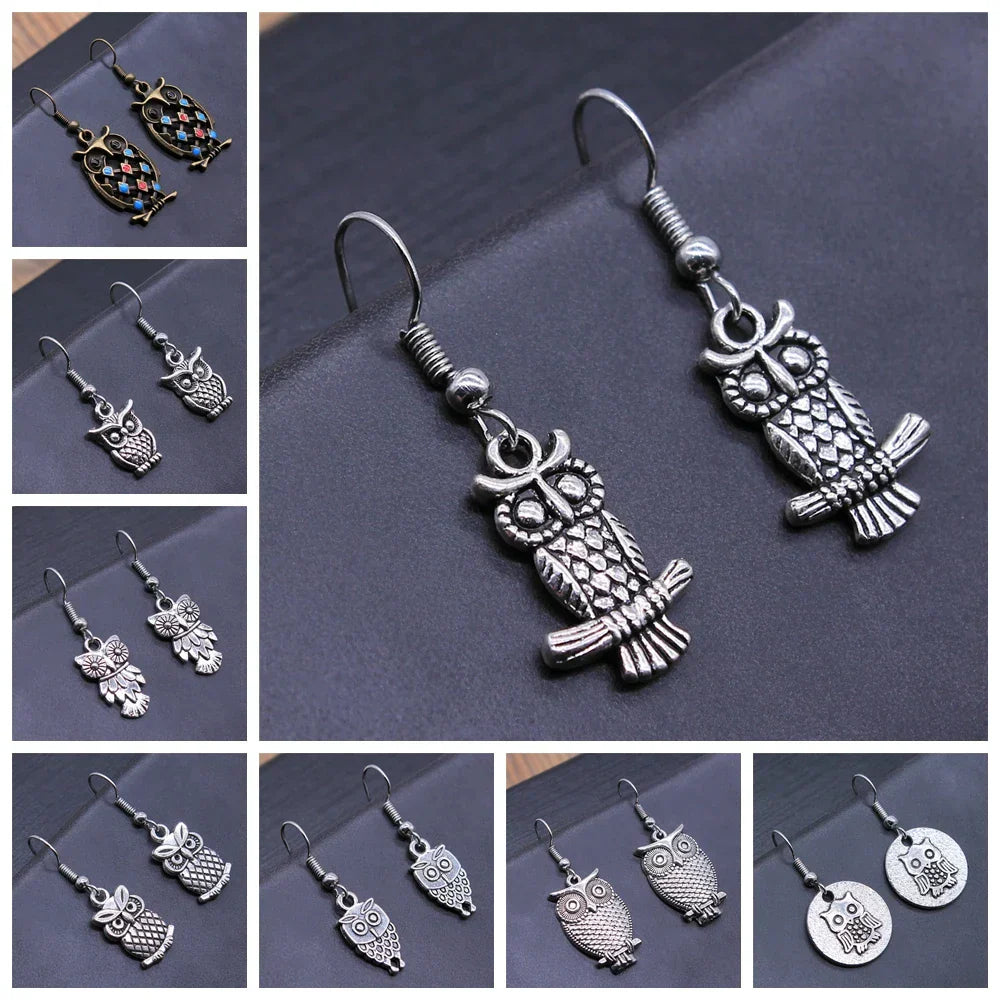 Vintage Boho Owl Tomettes Earrings