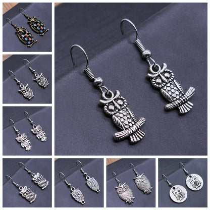 Vintage Boho Owl Tomettes Earrings