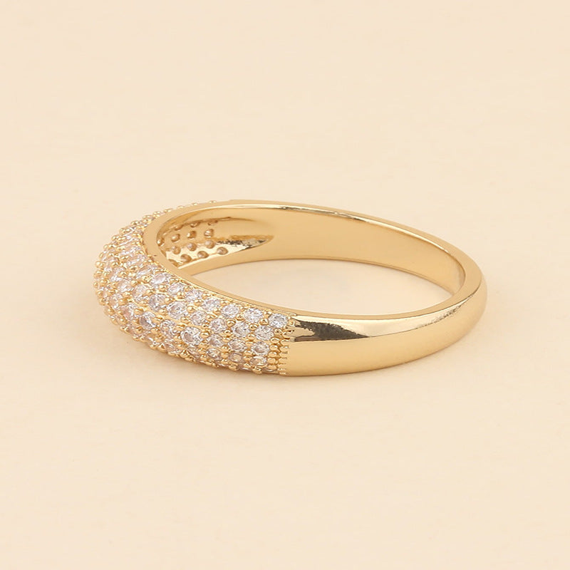 Golden Crystal Dome ring