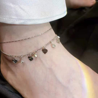 Golden heart anklet chain