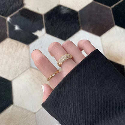 Golden Crystal Dome ring