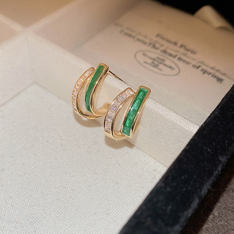 Clover Halo Spinner Ring with Emerald | Gold