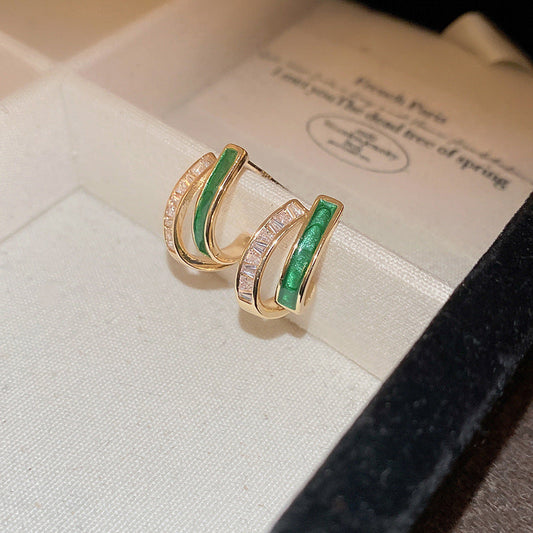 Clover Halo Spinner Ring with Emerald | Gold