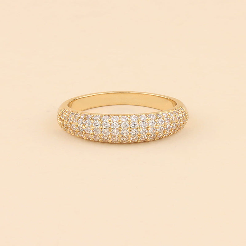 Golden Crystal Dome ring