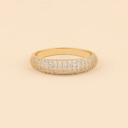 Golden Crystal Dome ring