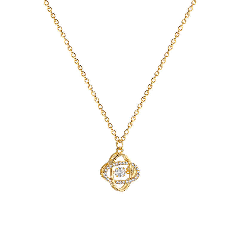 Anne-Marie golden round crystal necklace