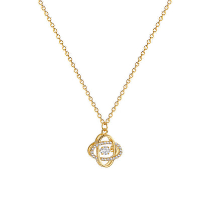 Anne-Marie golden round crystal necklace