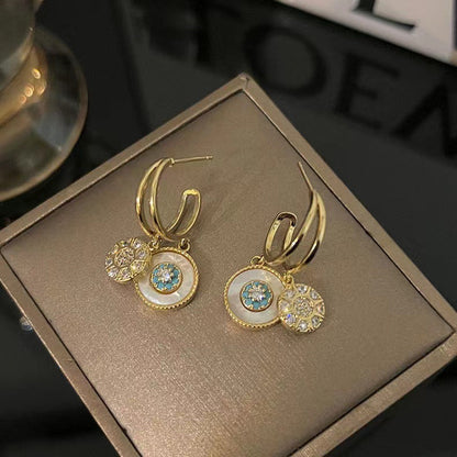 Attractive Kaleidoscope gold-plated earrings