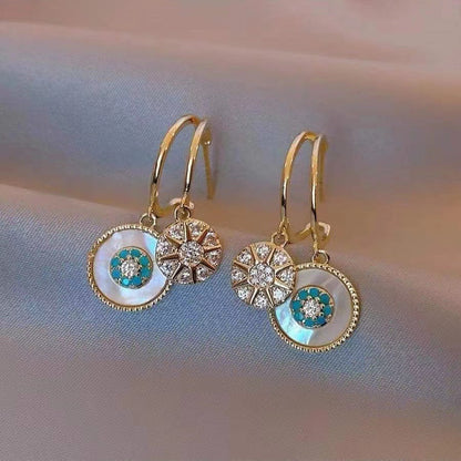 Attractive Kaleidoscope gold-plated earrings
