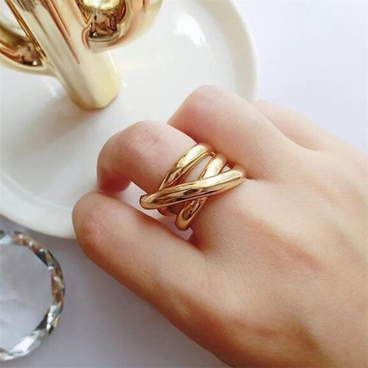 Nile golden layered ring