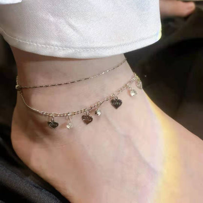 Golden heart anklet chain