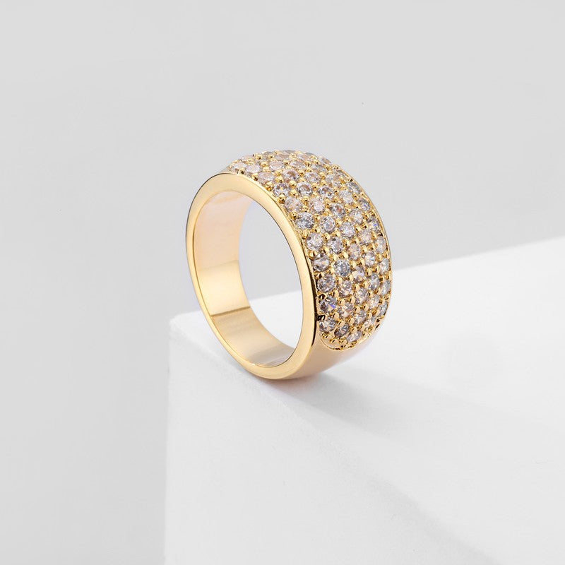 Golden Crystal Dome ring