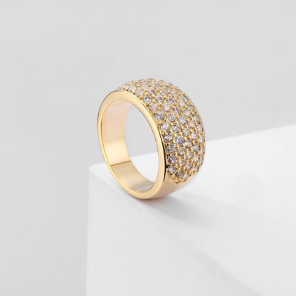 Golden Crystal Dome ring