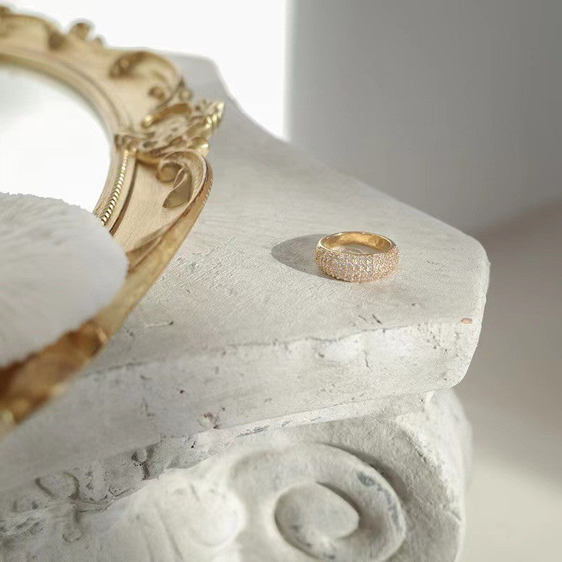 Golden Crystal Dome ring