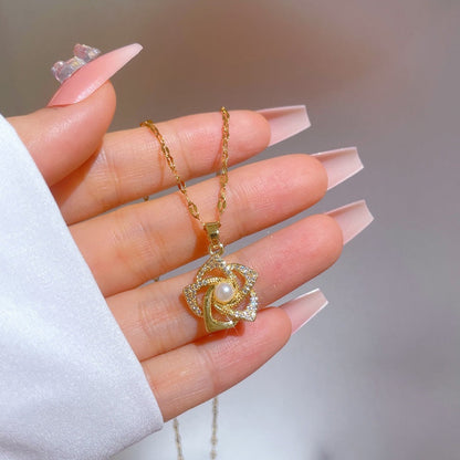 Orient pearl flower pendant