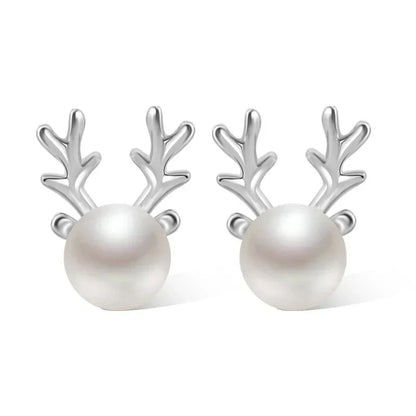 Fine Pearl Reindeer Earrings