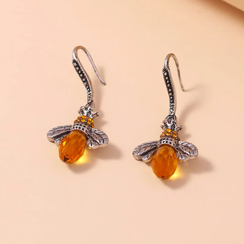 Vintage Bee Necklace & Earrings Box Set