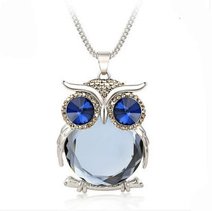 Owl Crystal Pendant Necklace