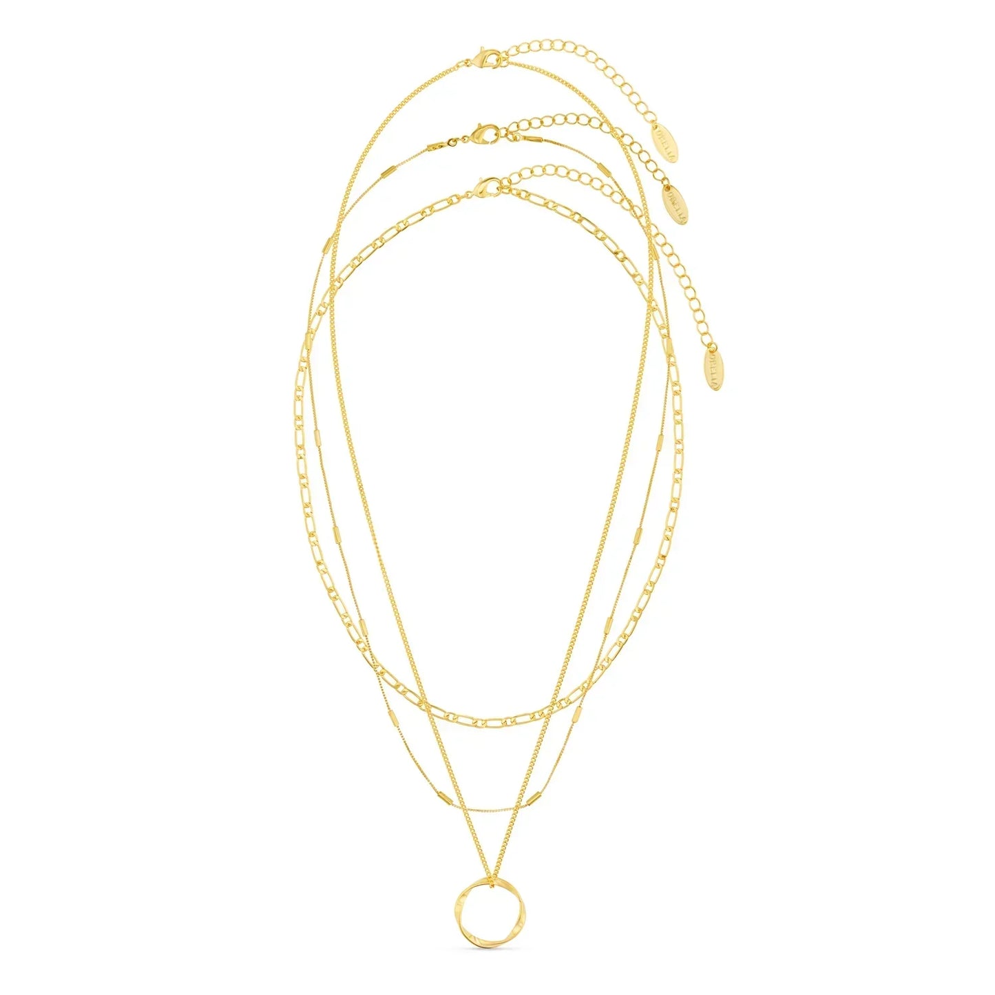 Pave Initial Letter Necklace Set | White Gold