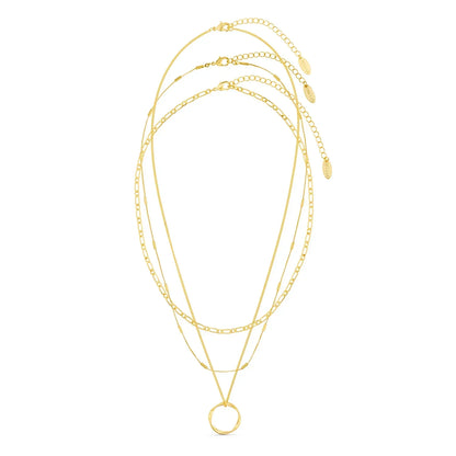 Pave Initial Letter Necklace Set | White Gold