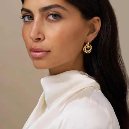Carol Four Stone Earrings | Gold
