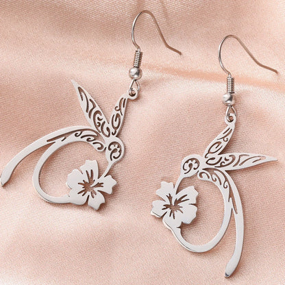 Stainless Steel Hummingbird Spirit Earrings