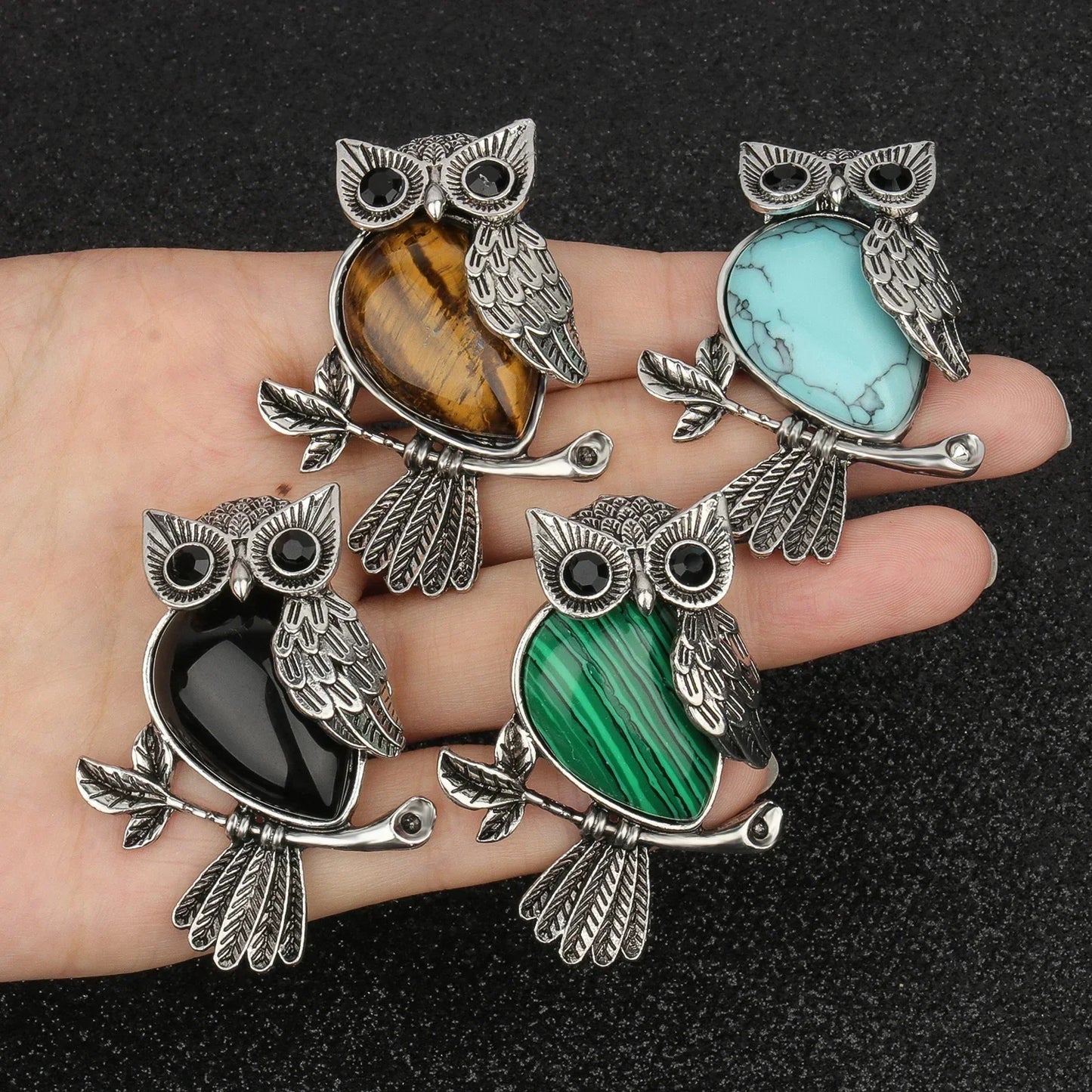 Owl Wisdom Crystal Pendant Necklace
