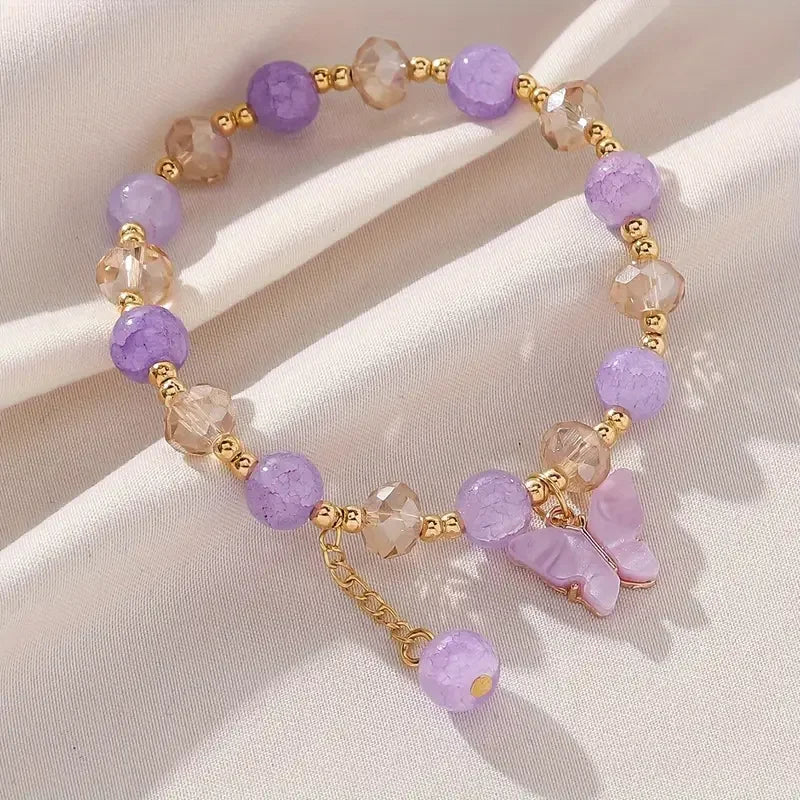 Beautiful Butterfly Pearl Stretch Bracelet