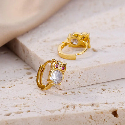 Crystal Animal Circle Earrings