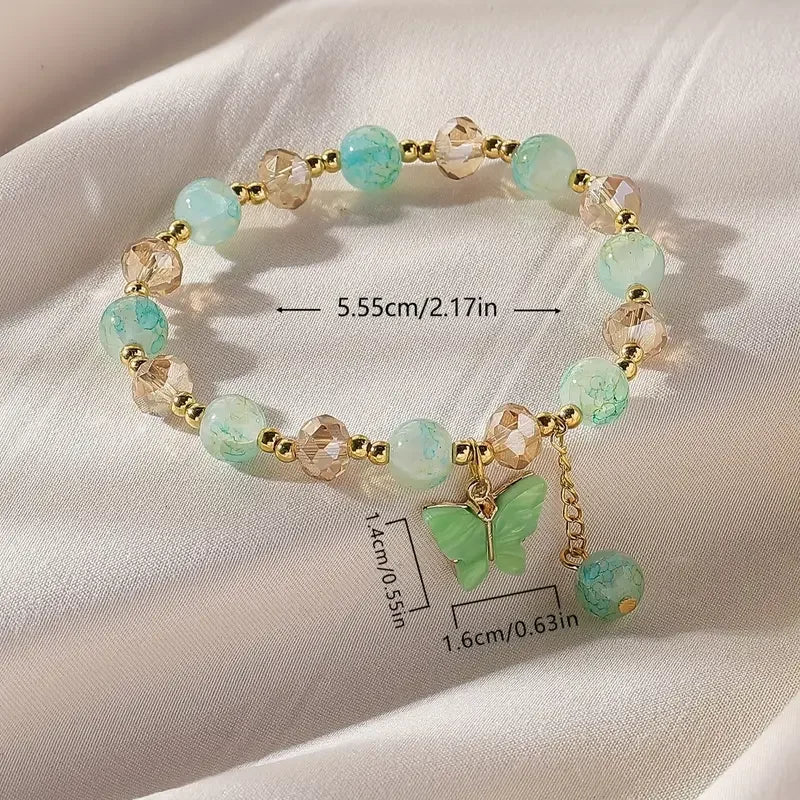 Beautiful Butterfly Pearl Stretch Bracelet