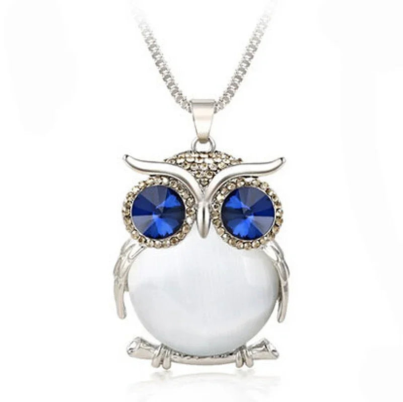 Owl Crystal Pendant Necklace