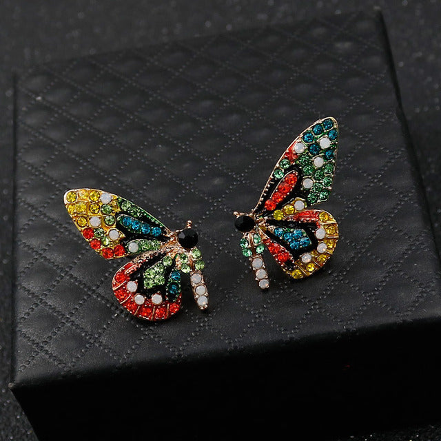 Limited Edition Butterfly Earrings with Zirconia Inlay