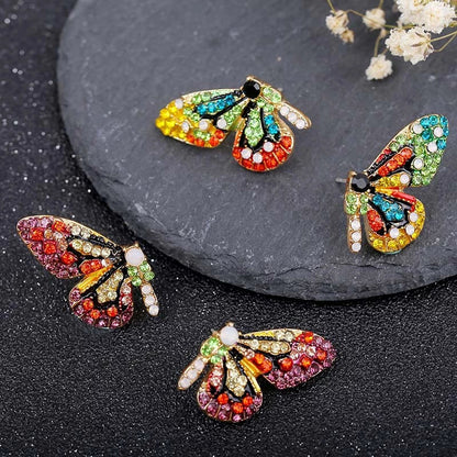 Limited Edition Butterfly Earrings with Zirconia Inlay