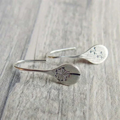 925 Silver Dandelion Leaf Earrings
